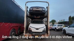 Ảnh xe lồng 2 tầng vận chuyển xe ô tô điện Vinfast