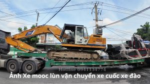 Ảnh xe mooc lùn vận chuyển xe cuốc